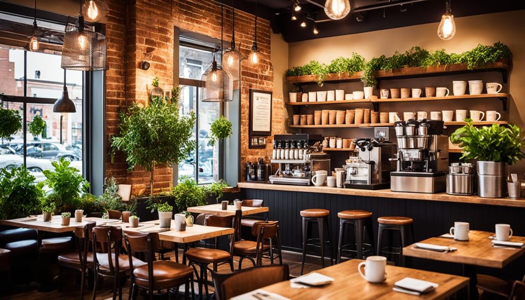 inviting decor in a coffee cafe