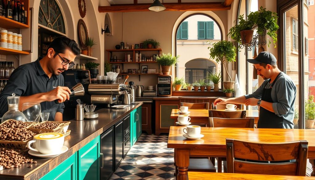 Skilled baristas in Italy