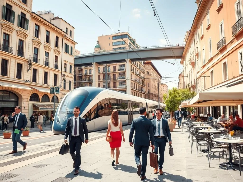 Italian business district showing modern infrastructure, representing the opportunities of doing business in Italy Italian business district showing modern infrastructure, representing the opportunities of doing business in Italy