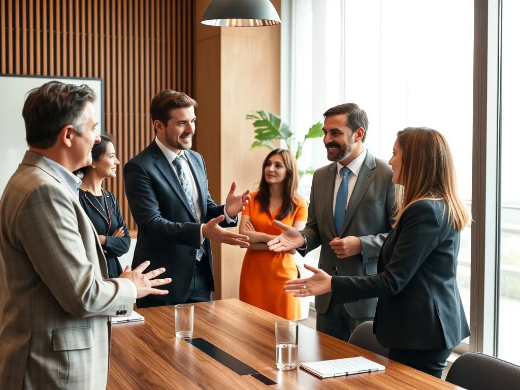 Italian business meeting showing cultural interactions when starting a business in Italy as a foreigner