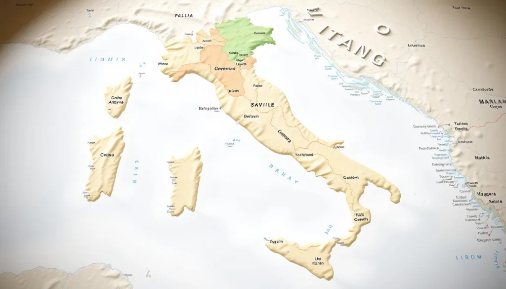 Italian regions politics map